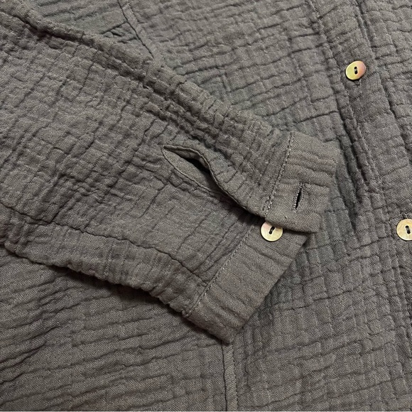 NWT Zara Relaxed Fit Gauzy Button Up Babydoll Shirt Dress XS Dusty Blue - Picture 5 of 11